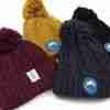 Fritidsklader bobble hats in navy blue, mustard yellow, burgundy and black