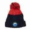 Fritidsklader two-tone bobble hat in red & navy